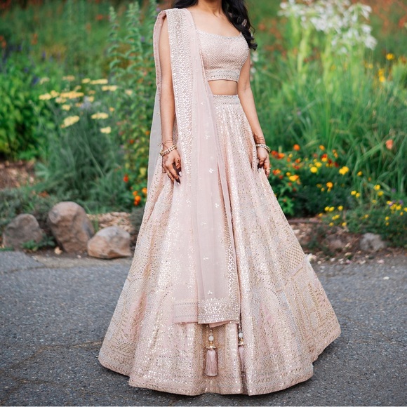 Seema Gurjal Dusty Peach Gota Patti Lehengha - Picture 9 of 11